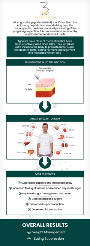 The FDA has approved semaglutide GLP-1 injectables for adult chronic weight management. Semaglutide GLP-1 boosts insulin secretion while delaying the rate at which your stomach empties meals by mimicking a hormone in the body. This reduces your appetite, allowing you to feel fuller for longer, allowing you to eat less, and lose weight. For more information, contact us or book an appointment. Our clinics are conveniently located in Olympia, WA, Federal Way, WA, and Woodland Hills, CA. The FDA has approved semaglutide GLP-1 injectables for adult chronic weight management. Semaglutide GLP-1 boosts insulin secretion while delaying the rate at which your stomach empties meals by mimicking a hormone in the body. This reduces your appetite, allowing you to feel fuller for longer, allowing you to eat less, and lose weight. For more information, contact us or book an appointment. Our clinics are conveniently located in Olympia, WA, Federal Way, WA, and Woodland Hills, CA.